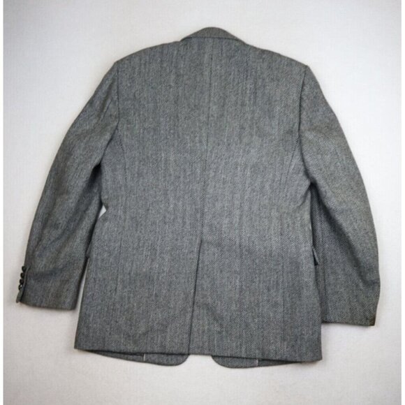 OAKTON - VINTAGE MEN'S GRAY HERRINGBONE BLAZER JACKET SPORT COAT - SIZE 42R - Picture 11 of 13